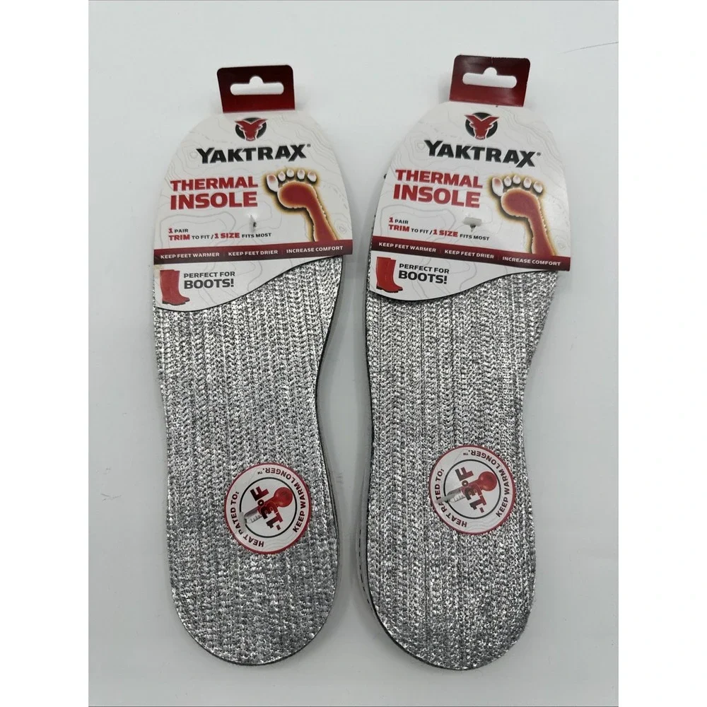 Lot 2 Yaktrax Thermal Insole Heat Rated to -13° Warm One Size Trim To‎ Fit NWT